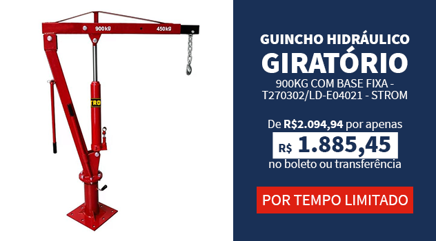 Guincho Hidráulico Giratório 900kg com Base Fixa - T270302/LD-E04021 - STROM